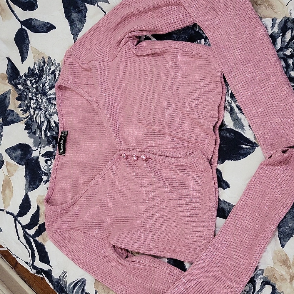 NWOT Mauve Ribbed Cardigan Cropped